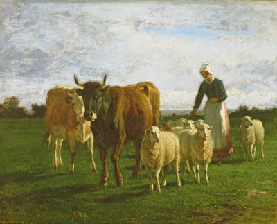 Evening, Driving Cattle, 1859 by Constant Emile Troyon